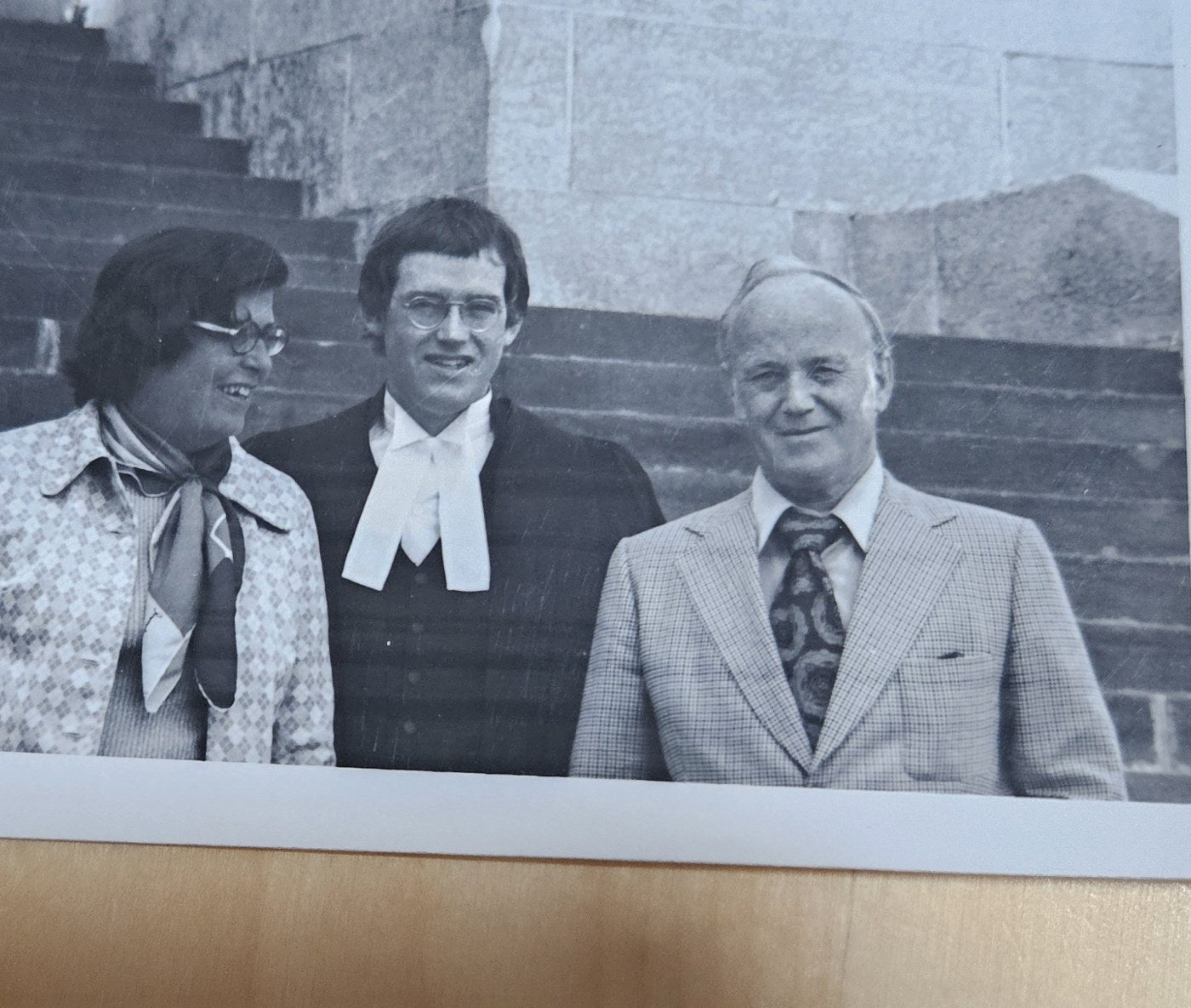 AJ's call to the Manitoba Bar, 1975, with his parents.